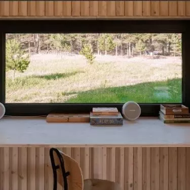 From the home office we can enjoy the forest