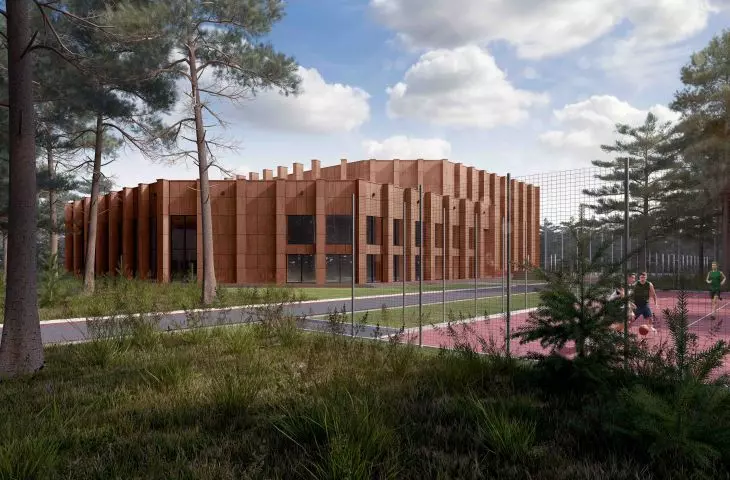 Sports center for use by Polish and American troops