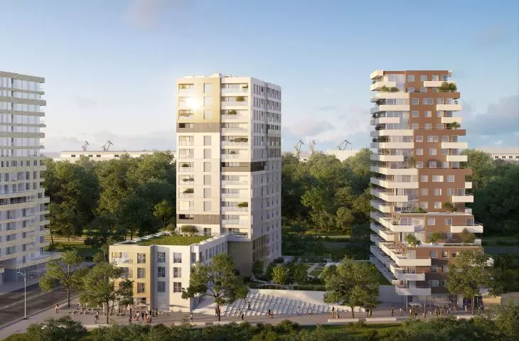 The development is to consist of five buildings