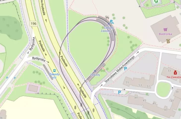 Zawady tramway loop in Poznań