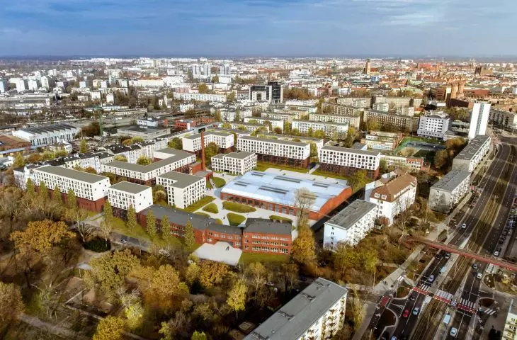 New housing estate on Kolejowa Street in Wroclaw 