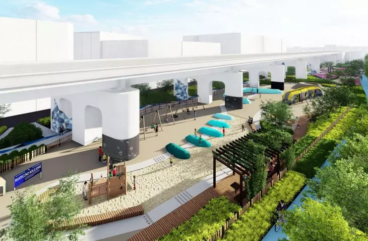 Vision of the Railway Park in Krakow