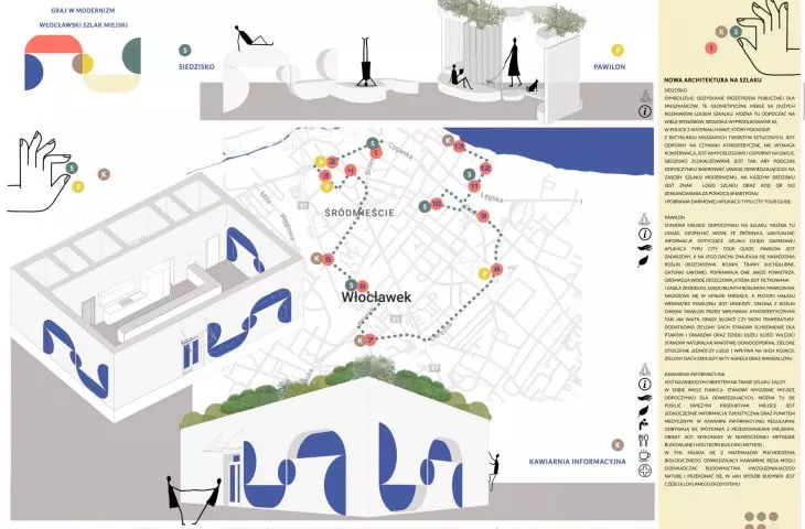 szlak został wzbogacony o trzy autorskie elementy architektoniczne