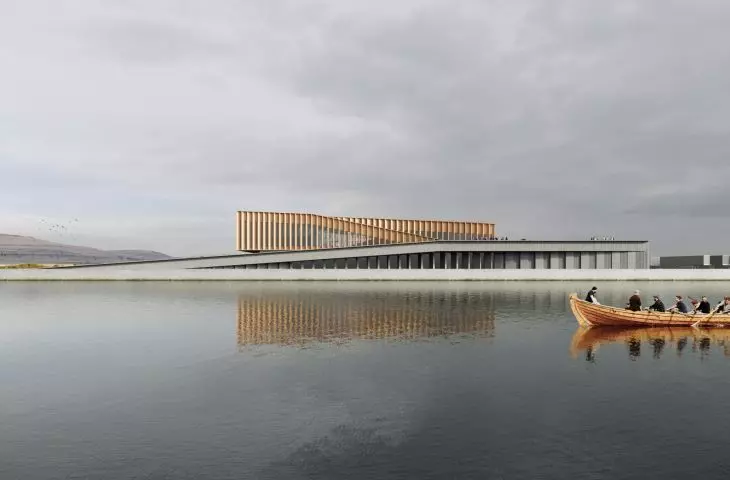 Visualization of Smyril Line headquarters in Thorshavn, Faroe Islands, proj.: Henning Larsen Architects