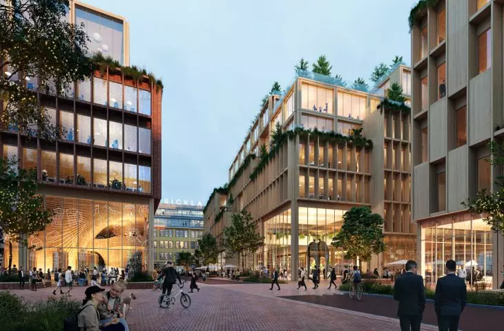 Visualization of Wood City in Stockholm, Sweden, pro: Henning Larsen