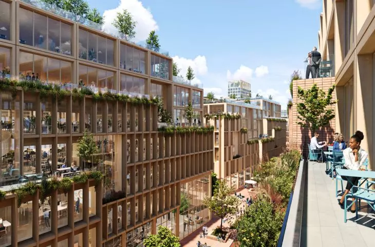 Visualization of Wood City in Stockholm, Sweden, pro: Henning Larsen