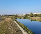 Ostrów Tumski, kampus PP i Warta, widok z mostu św. Rocha