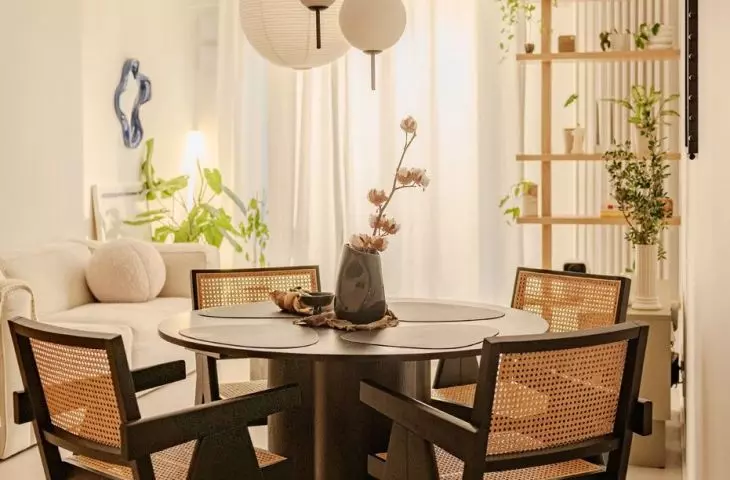 The dining room was separated from the living room