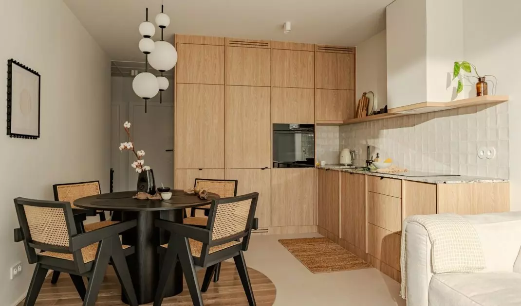 The apartment is 56 square meters
