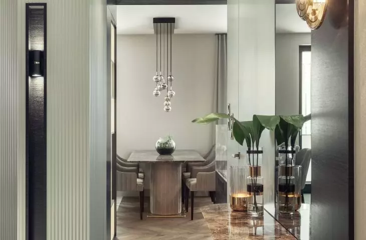 The apartment has been decorated in modern classic style
