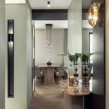 The apartment has been decorated in modern classic style