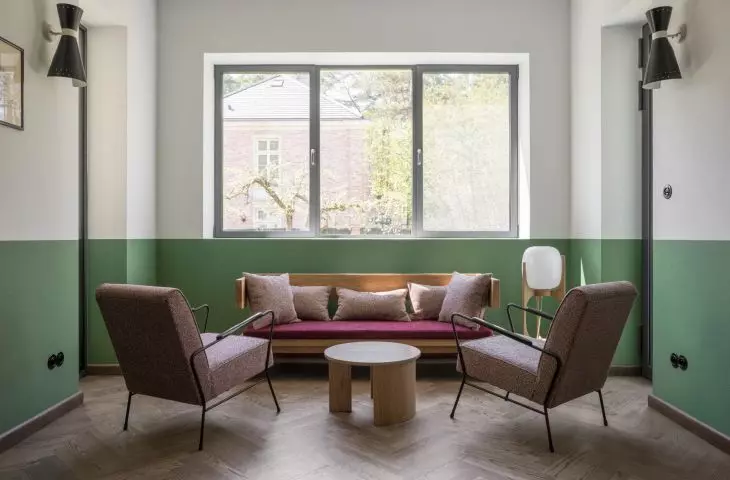 Create a symmetrical arrangement with sized furniture