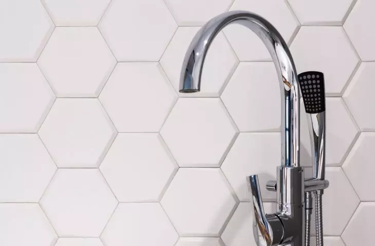 Hexagonal tiles create an interesting texture