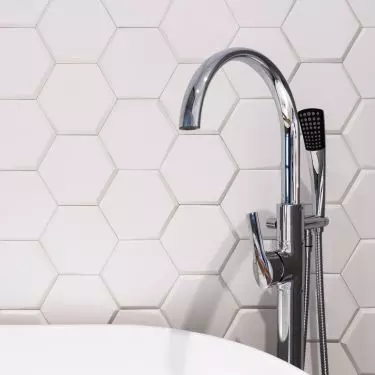 Hexagonal tiles create an interesting texture