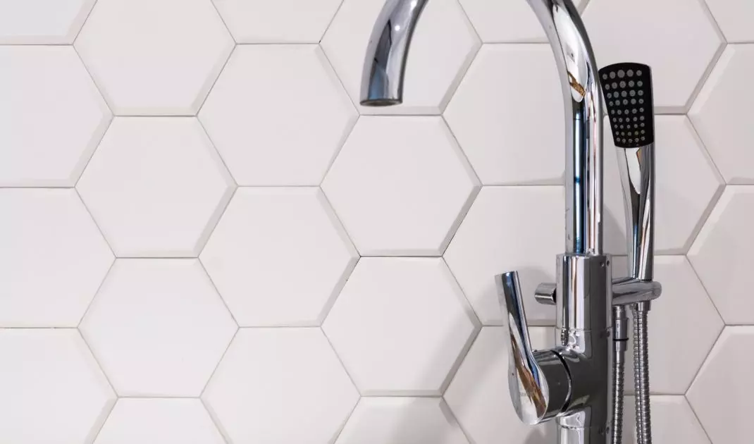 Hexagonal tiles create an interesting texture