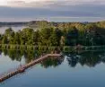 viewing platform by the castle, an island on Lake Słupeckie