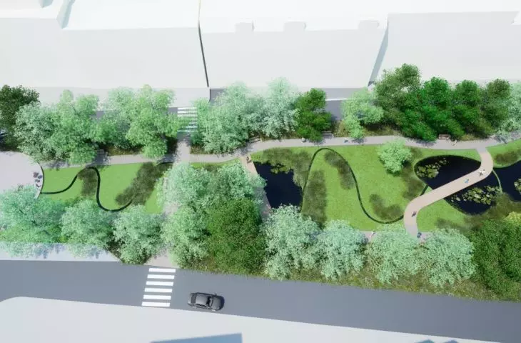 ulica Kościelna w Poznaniu, projekt zagospodarowania, proj. Bułat Architekci