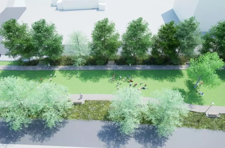 ulica Kościelna w Poznaniu, projekt zagospodarowania, proj. Bułat Architekci