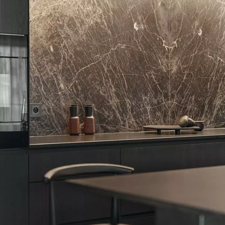 Subdued colors dominate the interior