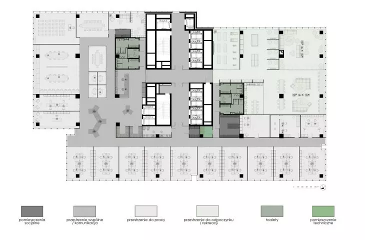 projection of the functional layout with zoning designation