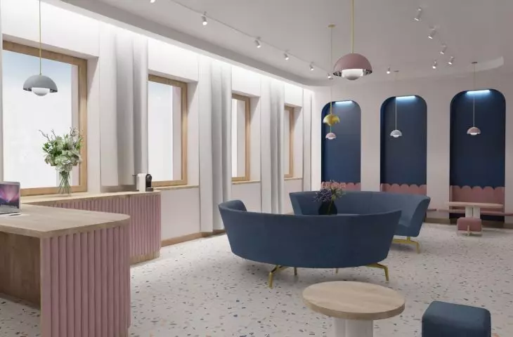 visualization of the reception area