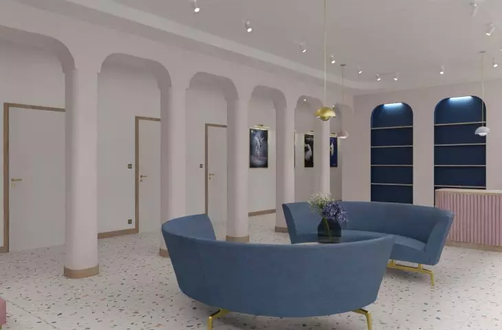 visualization of the reception area
