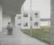 widok na wystawę wzdłuż okręgu
