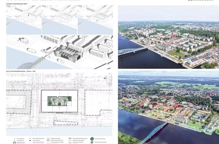 schemat powstawania bryły i rzut zagospodarowania