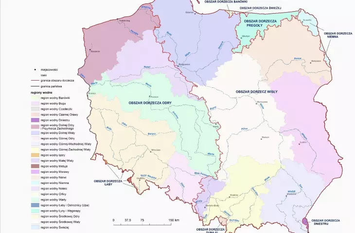 Obszar dorzeczy i regiony wodne w Polsce