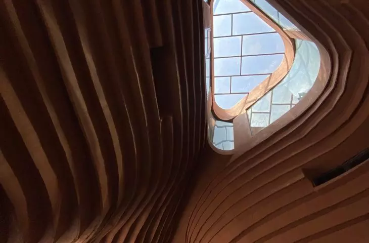 View of the skylight in the clay interior