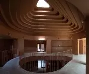 View of the skylight in the clay interior