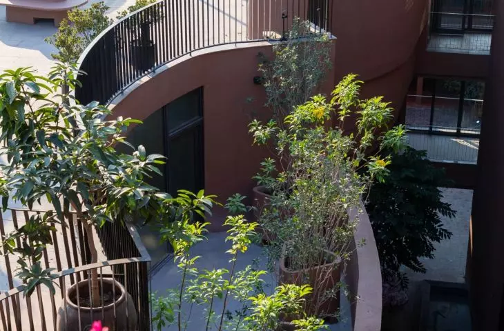 A view of the terraces from the outside