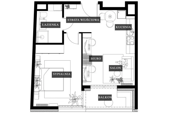 A studio apartment designed by Norest Studio
