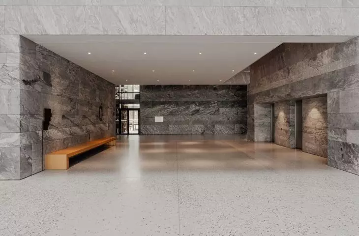 Rockfon Mono Acoustic monolithic ceiling in gray color