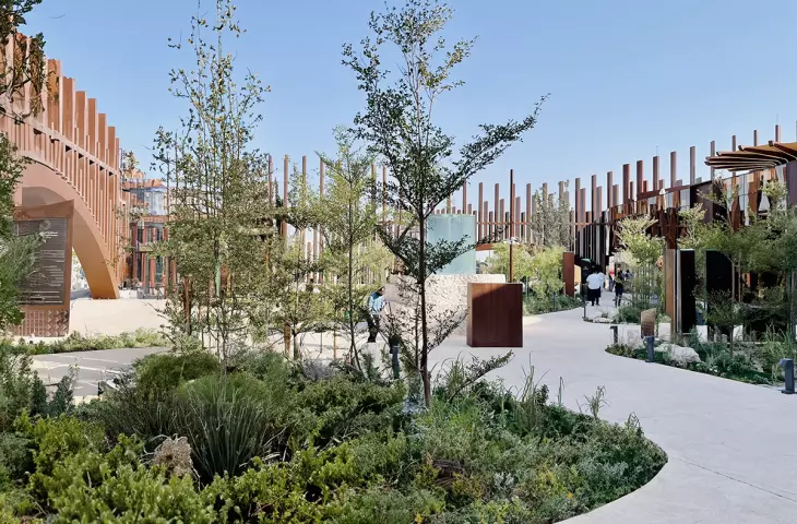 Garden inside the pavilion