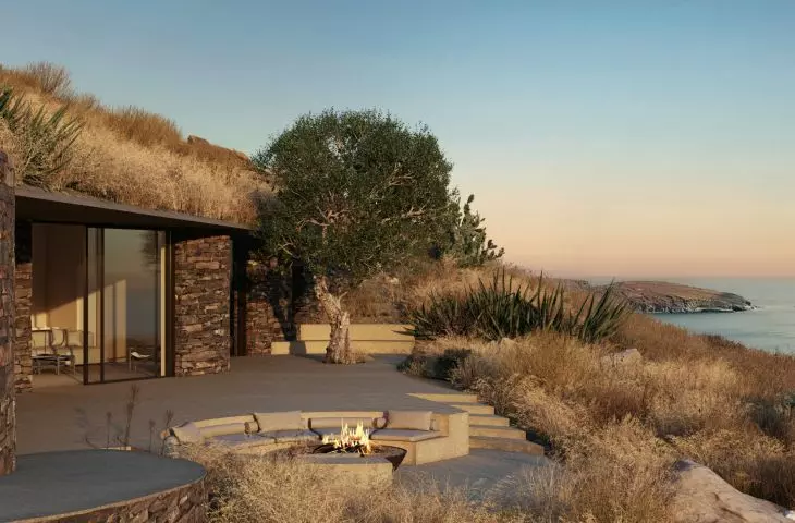 Rhoēs combines traditional Cycladic elements with modern elegance to create a harmonious and discreet residence
