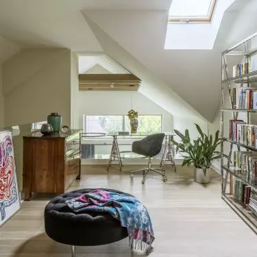 On the mezzanine was arranged a home office
