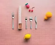 Giro (2019) - children's cutlery set manufactured by Alessi, Italy.