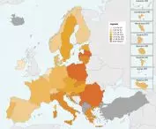 wskaźnik przeludnienia według wieku, płci i statusu ubóstwa — populacja ogółem, dane Eurostat 2022 Leaflet | Administrative boundaries