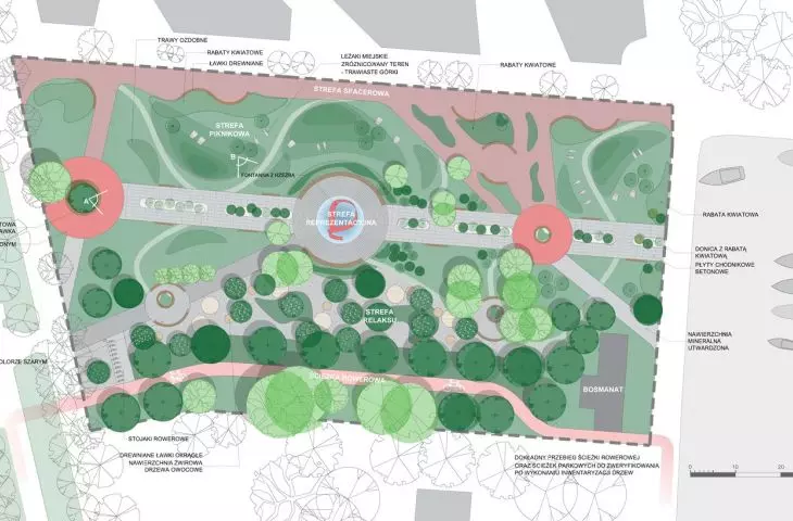 Projekt zagospodarowania terenu parku 