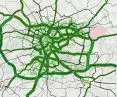 the result of the simulation in the transport model expressing the car traffic load on the Kraków street system [vehicles/h], according to the Kraków Traffic Model