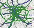 the result of the simulation in the transport model taking into account passenger flows [pas./h], according to the Krakow Traffic Model