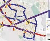 Load on individual streetcar and bus stops [lane/d], according to the Krakow Traffic Model
