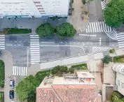 Sienkiewicza street at the intersection with Gajowa street (top) and Kochanowskiego street (bottom)  