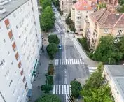 Sienkiewicza Street at the intersection with Gajowa Street (deep left), Reja Street (deep right) and Kochanowskiego Street (right in the foreground).