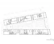 Architectural plan of the first floor of Curvy Campus / Neuer Spreespeicher