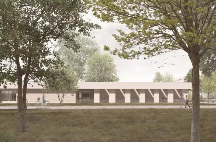 Visualization of the municipal baths in Pole Mokotowskie in Warsaw