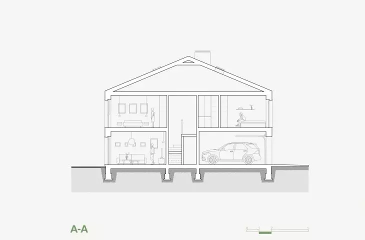 cross-section A-A