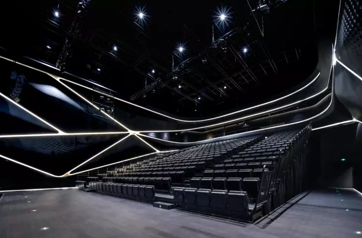  Centrum Sztuki w Zhuhai — wnętrze teatru „Black Box”