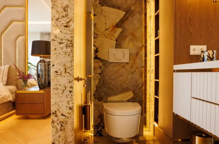 The project is distinguished by the use of noble materials